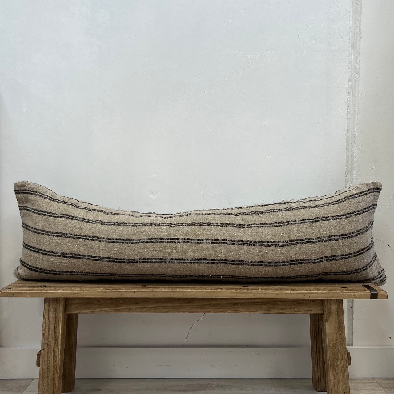 Angaston Handloomed Cushion with Black Stripe