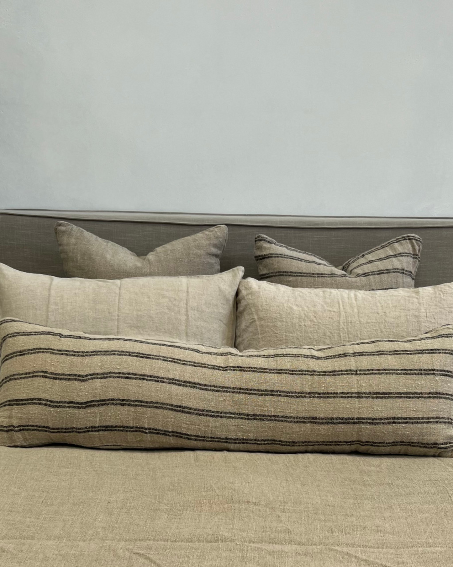 Angaston Handloomed Cushion with Black Stripe