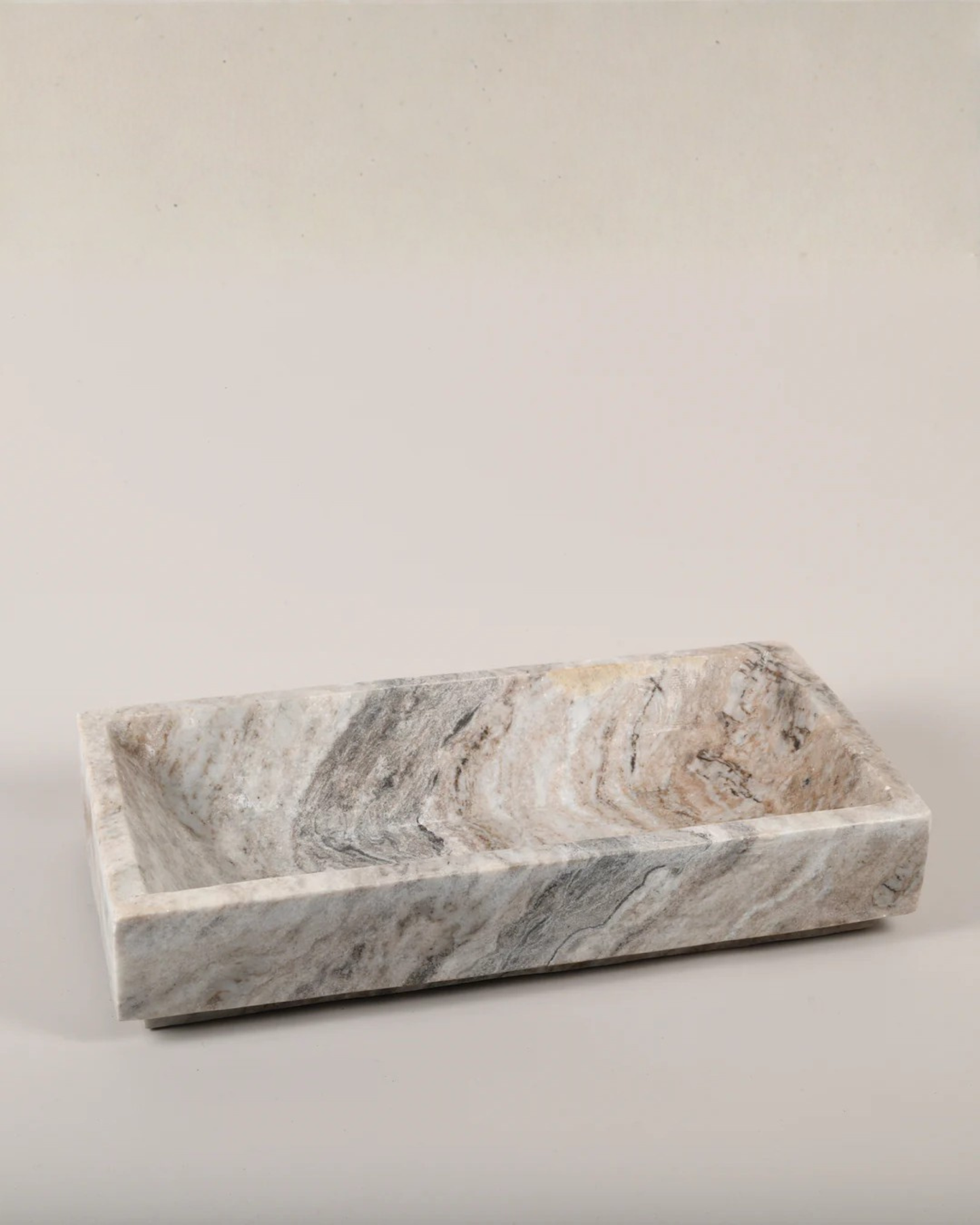 BEIGE RECTANGLE MARBLE DISH/BOWL