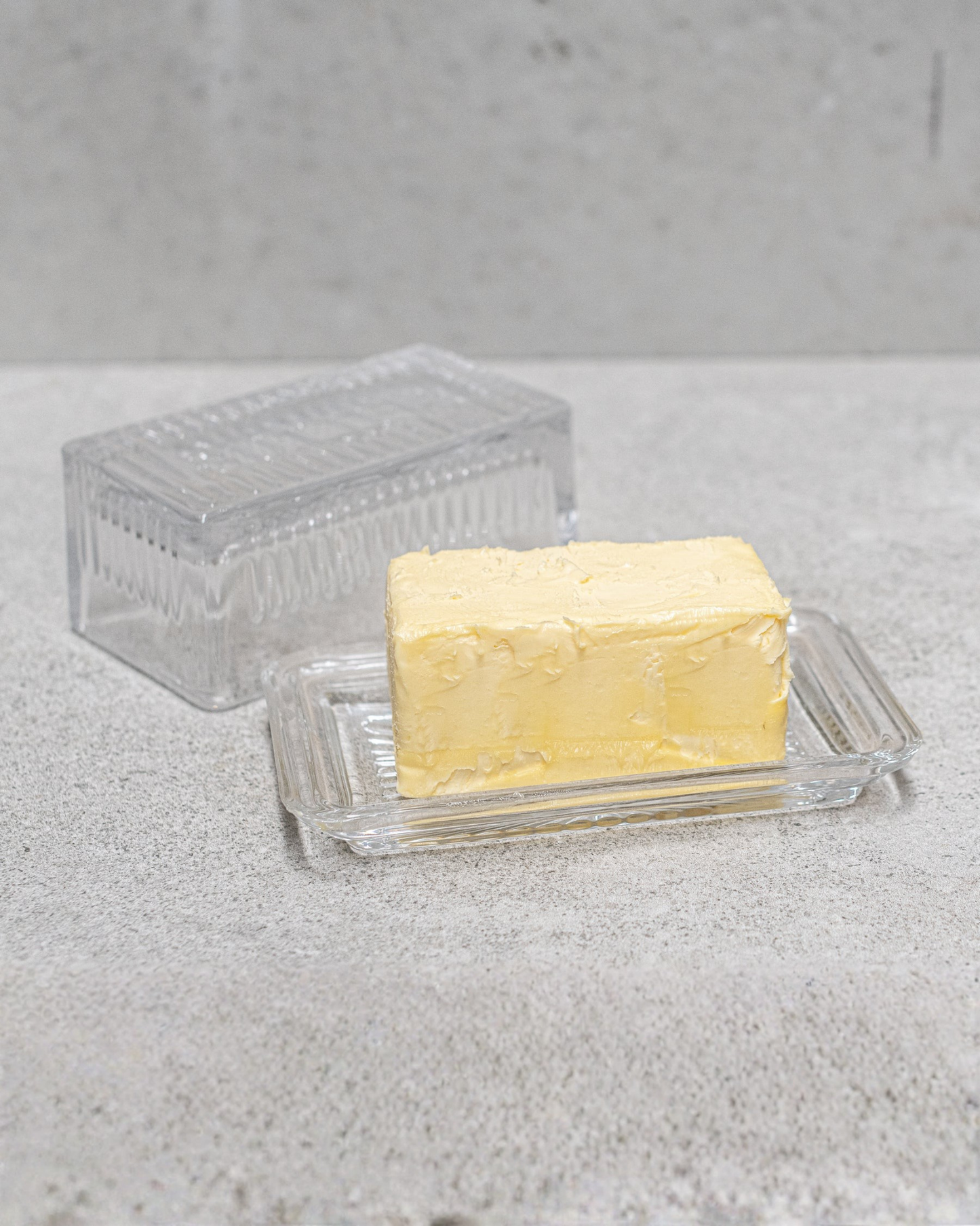 GLASS BUTTER DISH