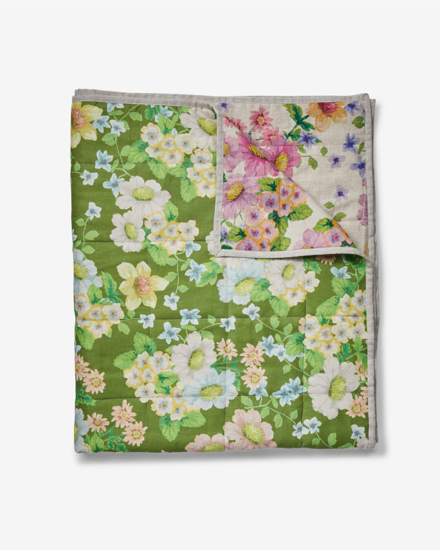 BUTTERCUP OLIVE MULTI QUILTED THROW