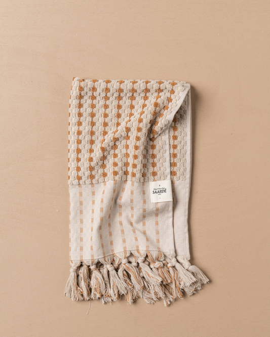 CHICKPEA HAND TOWEL - STONE/TERRACOTTA