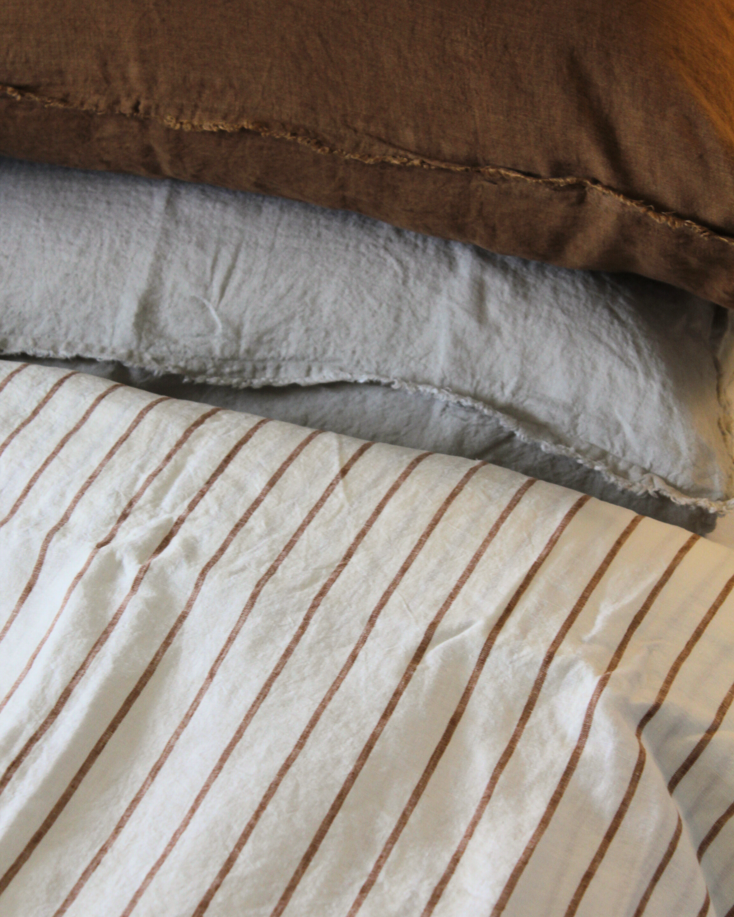 LE LIN GINGER STRIPE DUVET