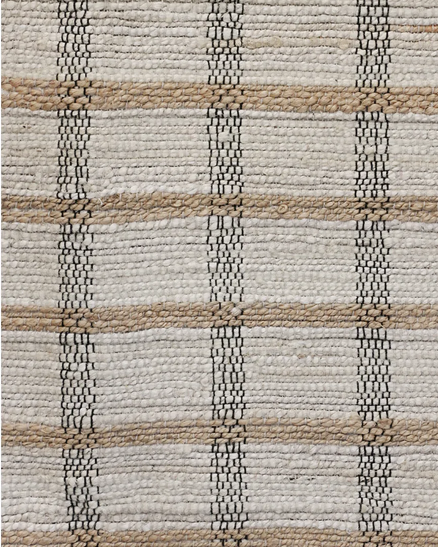 IBIZA CHECK RUG - NATURAL, IVORY AND BLACK