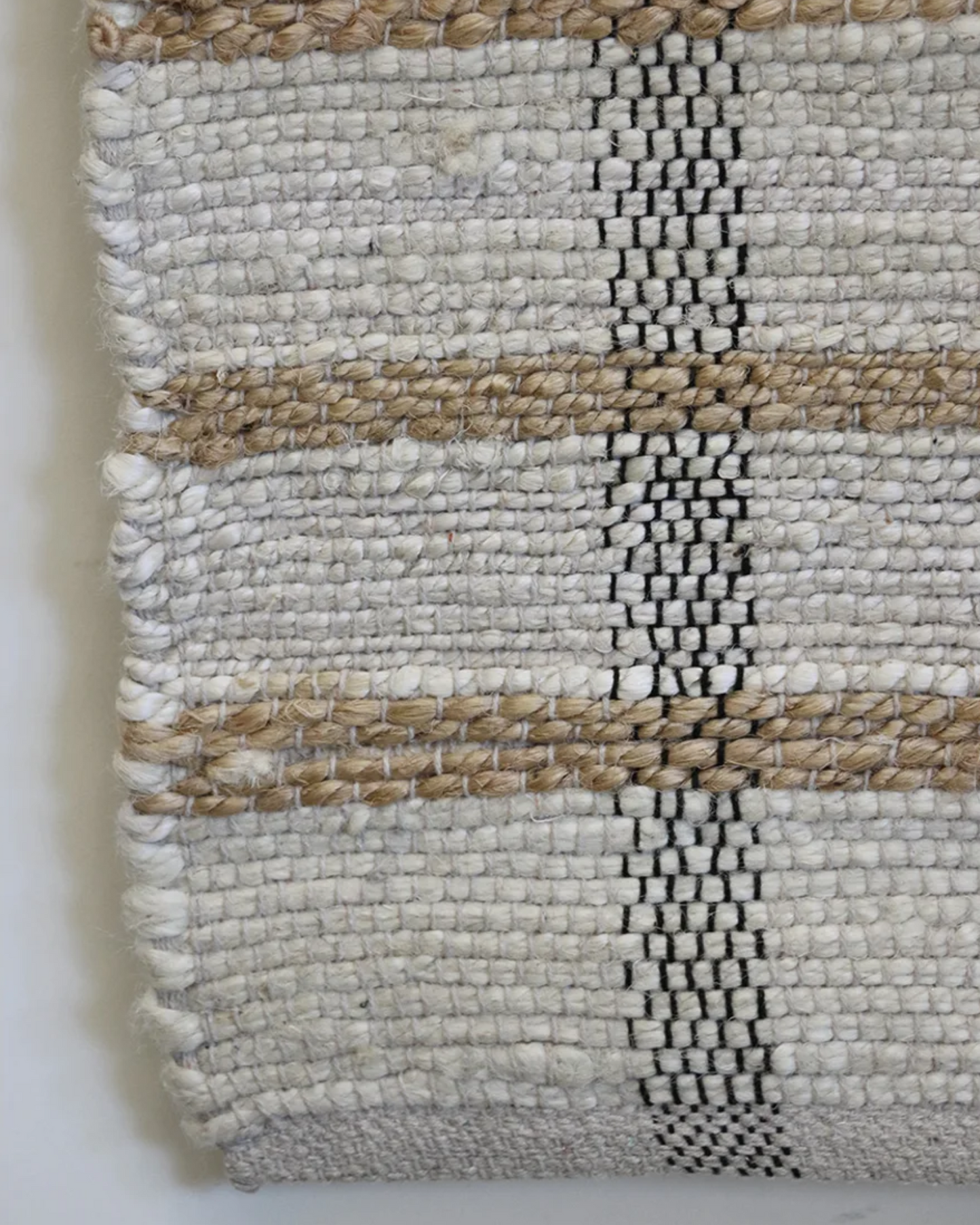 IBIZA CHECK RUG - NATURAL, IVORY AND BLACK