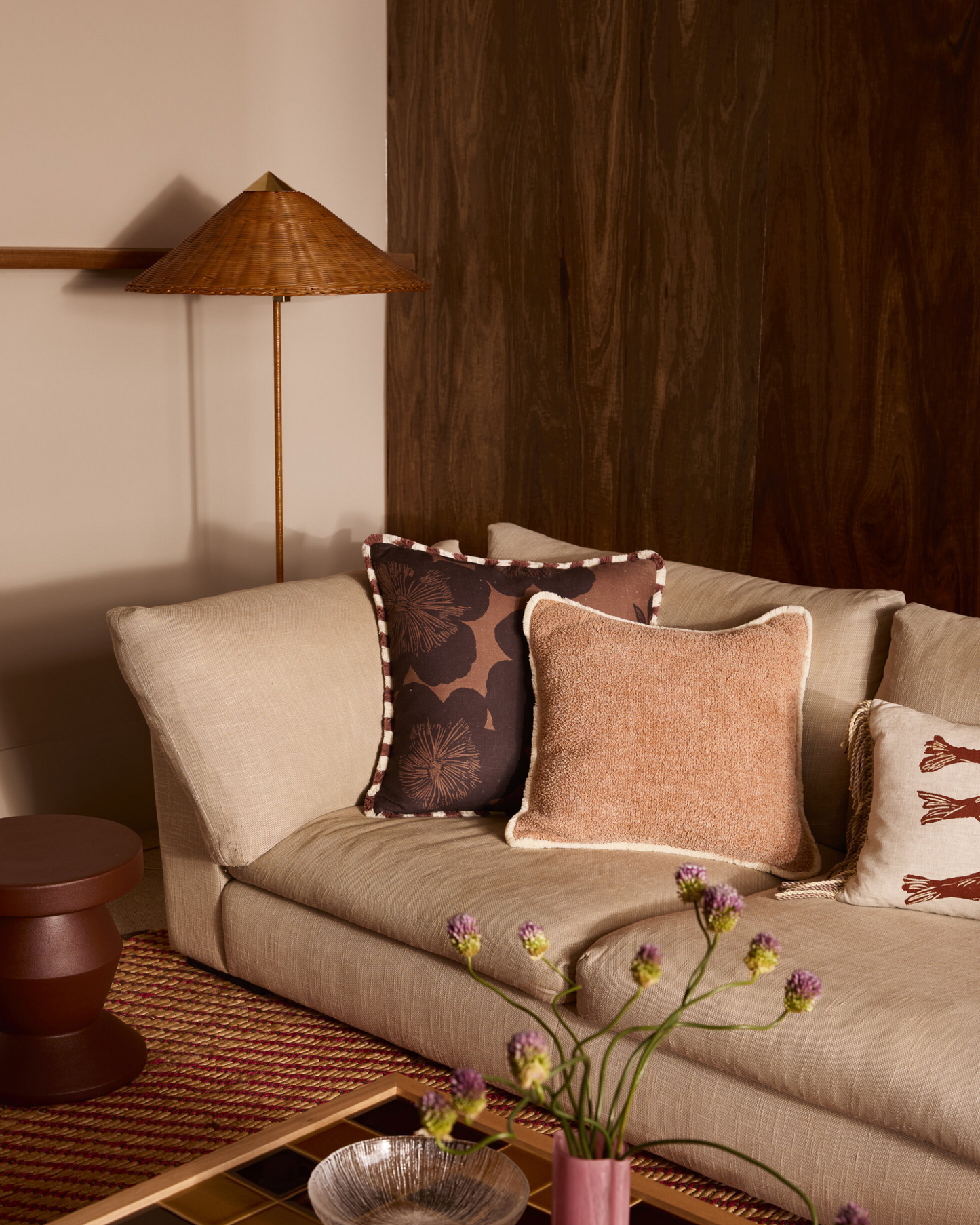 JARDIN - BROWN CUSHION COVER 60x60