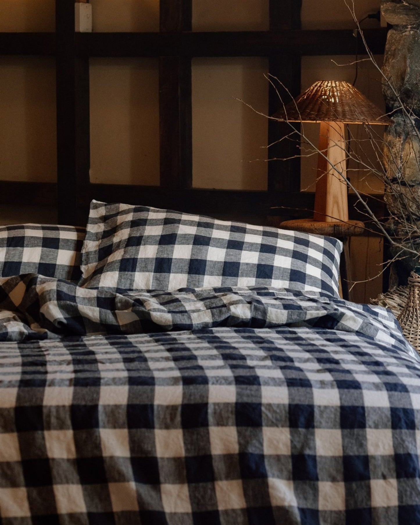 LE LIN MIDNIGHT GINGHAM DUVET