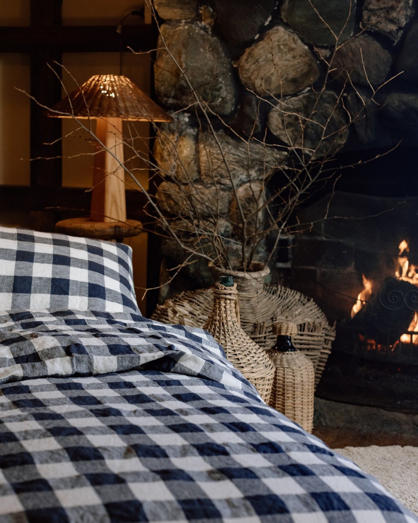 LE LIN MIDNIGHT GINGHAM DUVET