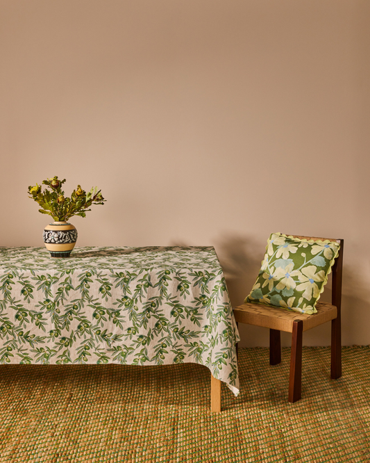 OLIVE GREEN TABLECLOTH - MEDIUM