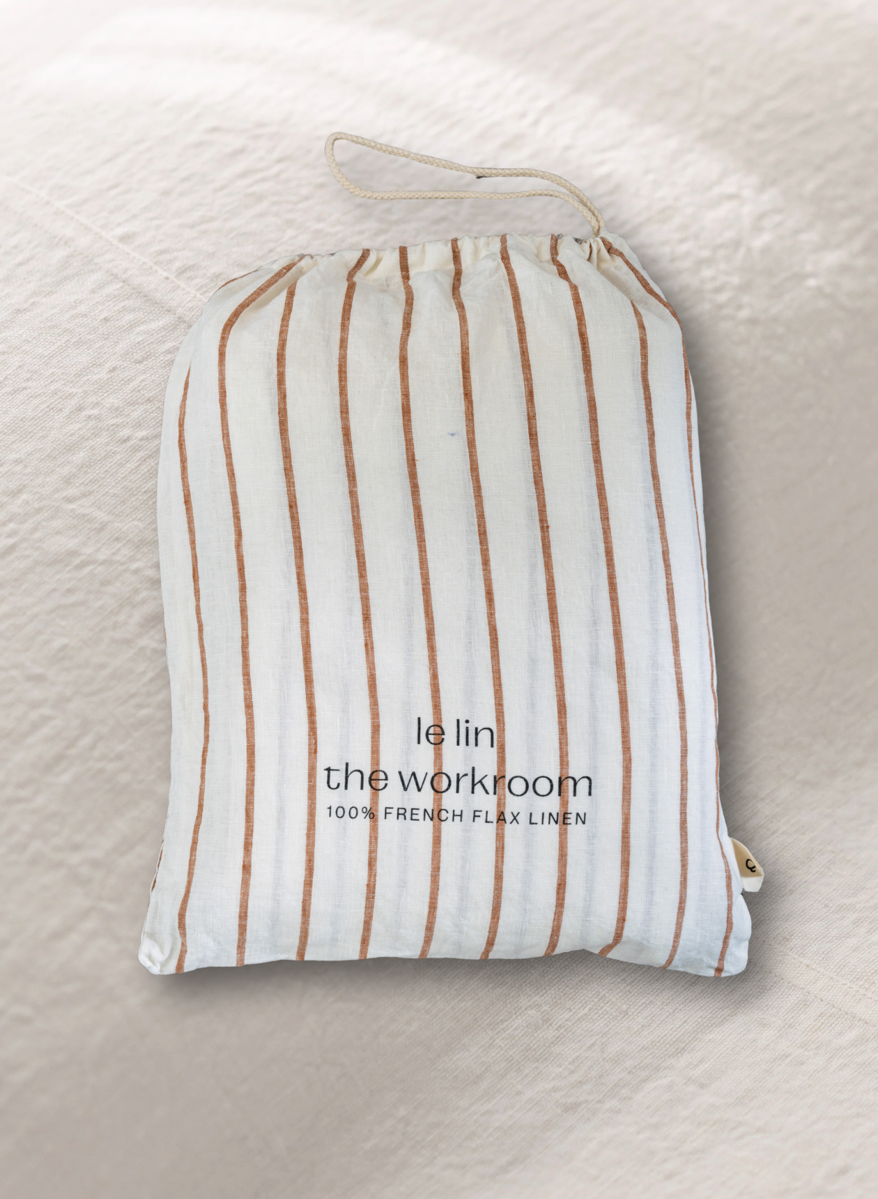LE LIN - STANDARD PILLOW CASE SET - GINGER STRIPE