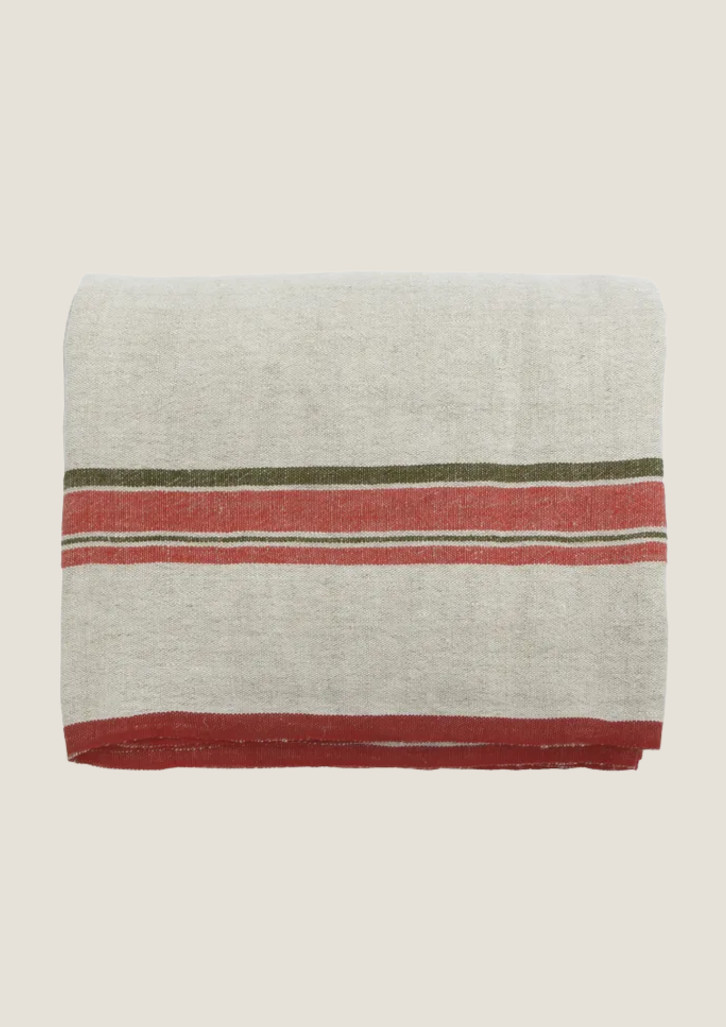 LINEN TABLECLOTH - RED SELVEDGE STRIPE