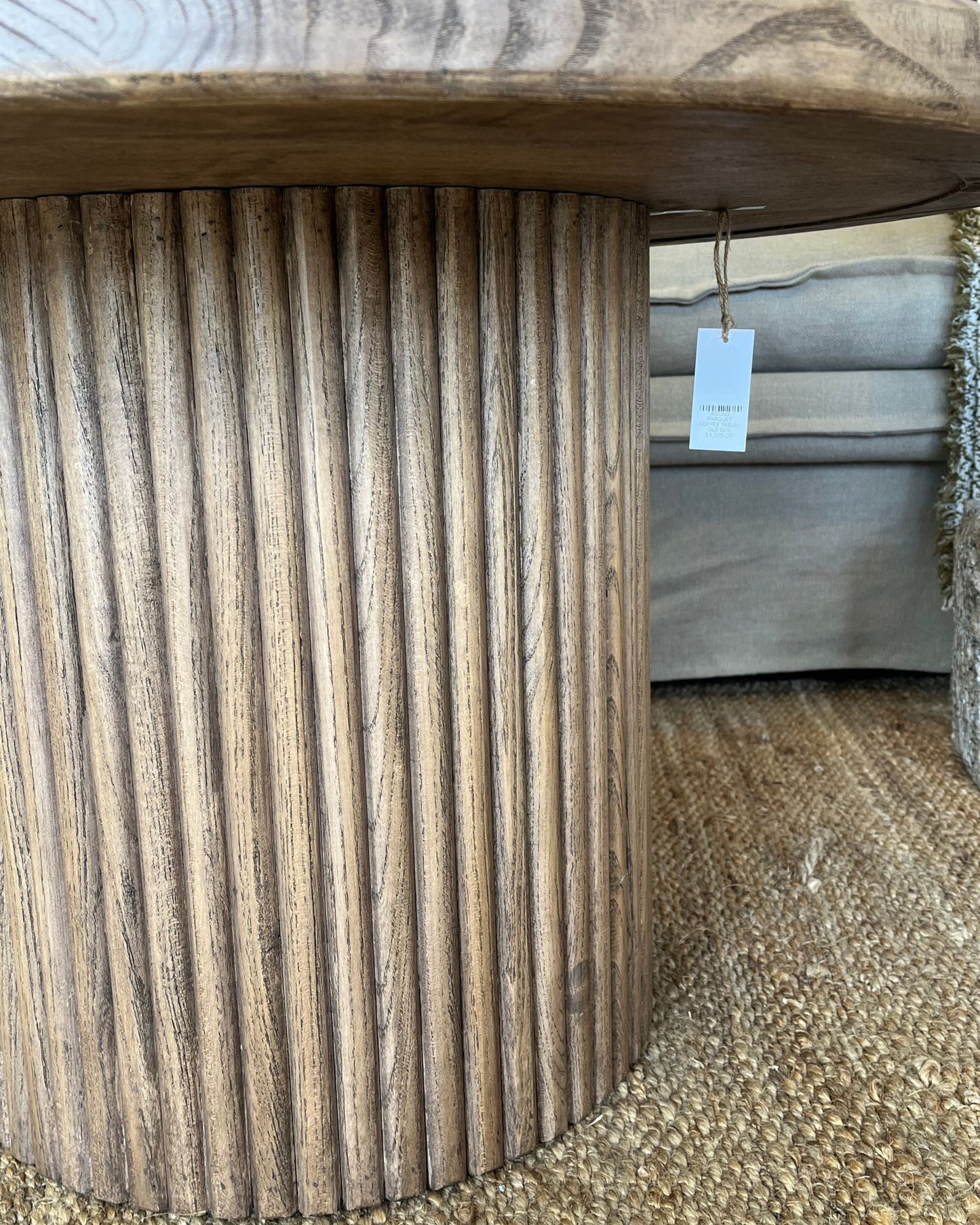 ROUND PARQUET COFFEE TABLE - OLD ELM