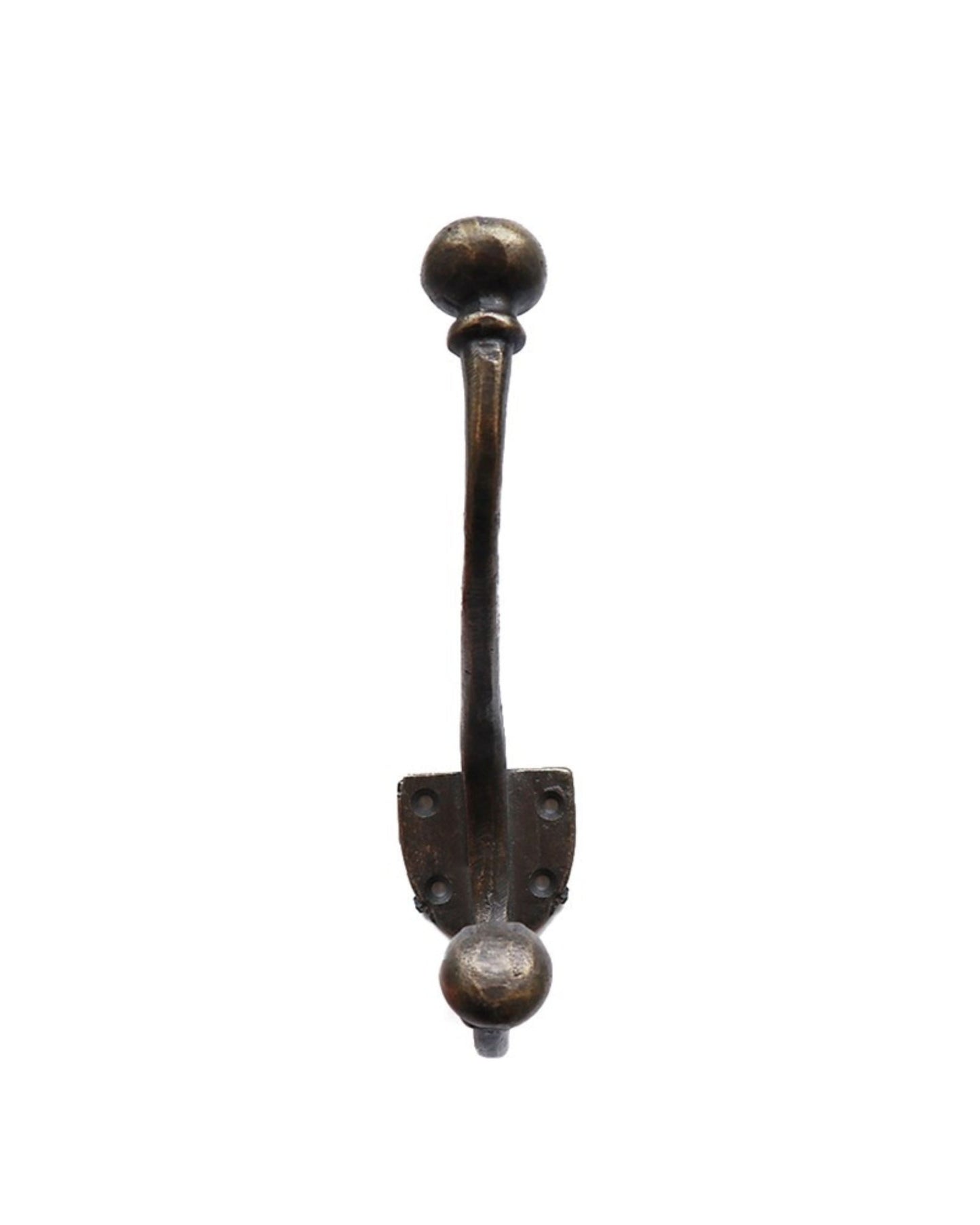 The ORIGINAL BRASS HOOK - LARGE by Hawthorne features a curved design with rounded ends, mounted on a rectangular base with screw holes. It is set against a plain white background and embodies the timeless craftsmanship of India.