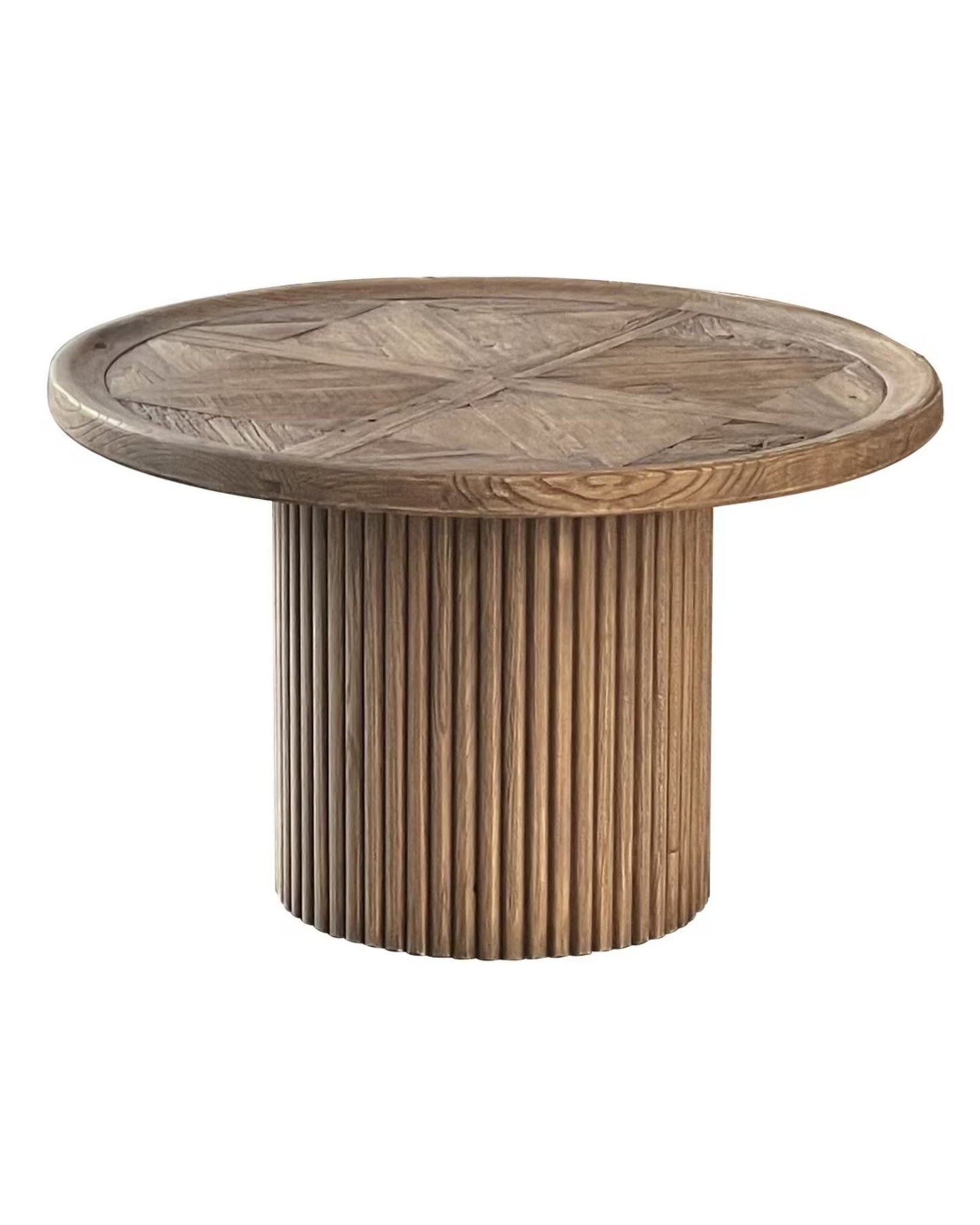 ROUND PARQUET COFFEE TABLE - OLD ELM