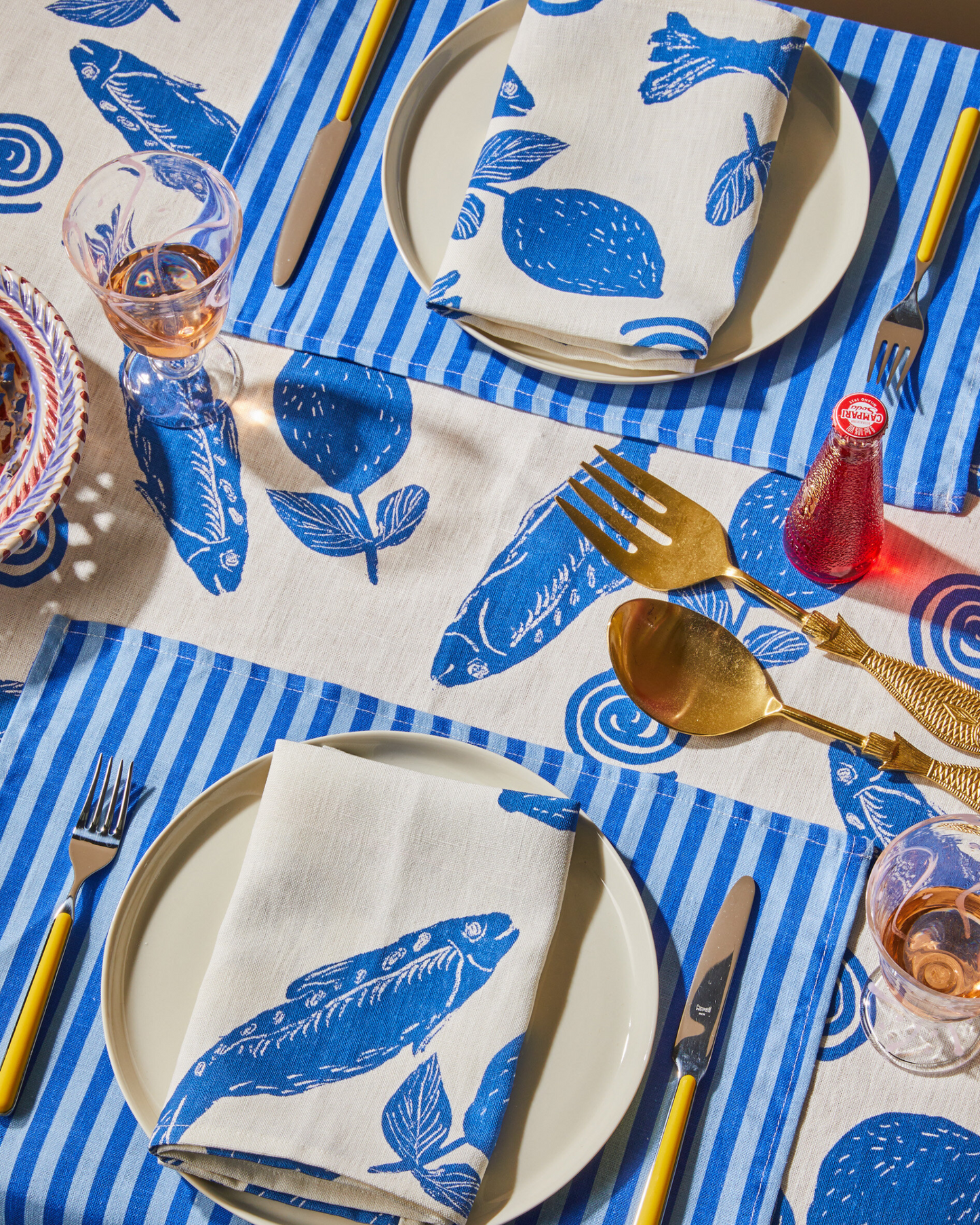 SARDINES NAPKINS SET - BLUE