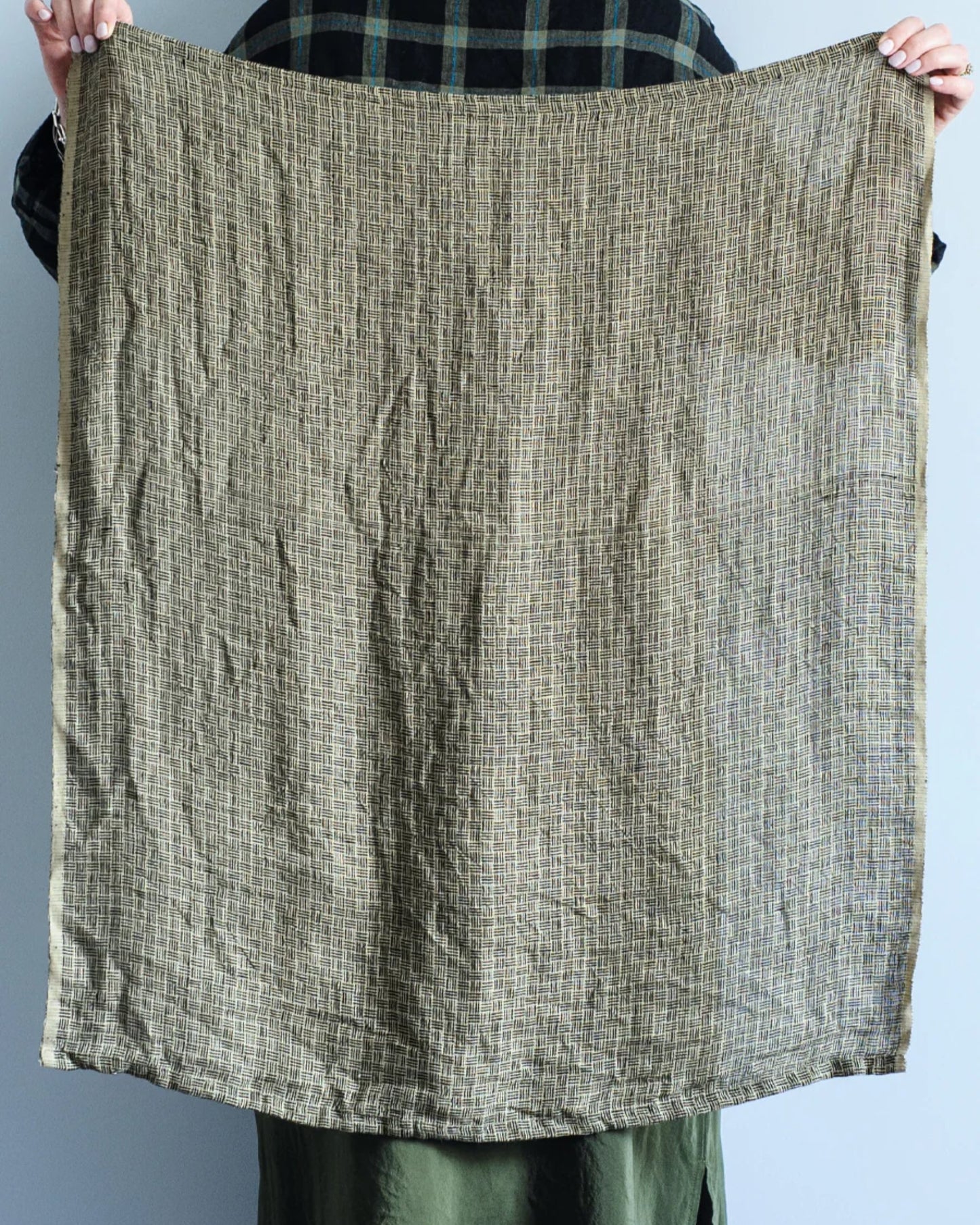 TEA TOWEL - NATURAL STRIPE CHECK