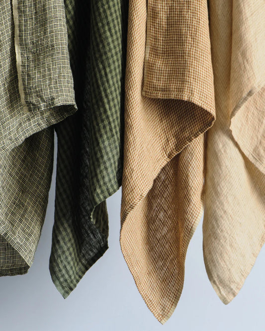 TEA TOWEL - SEPIA HOUNDSTOOTH