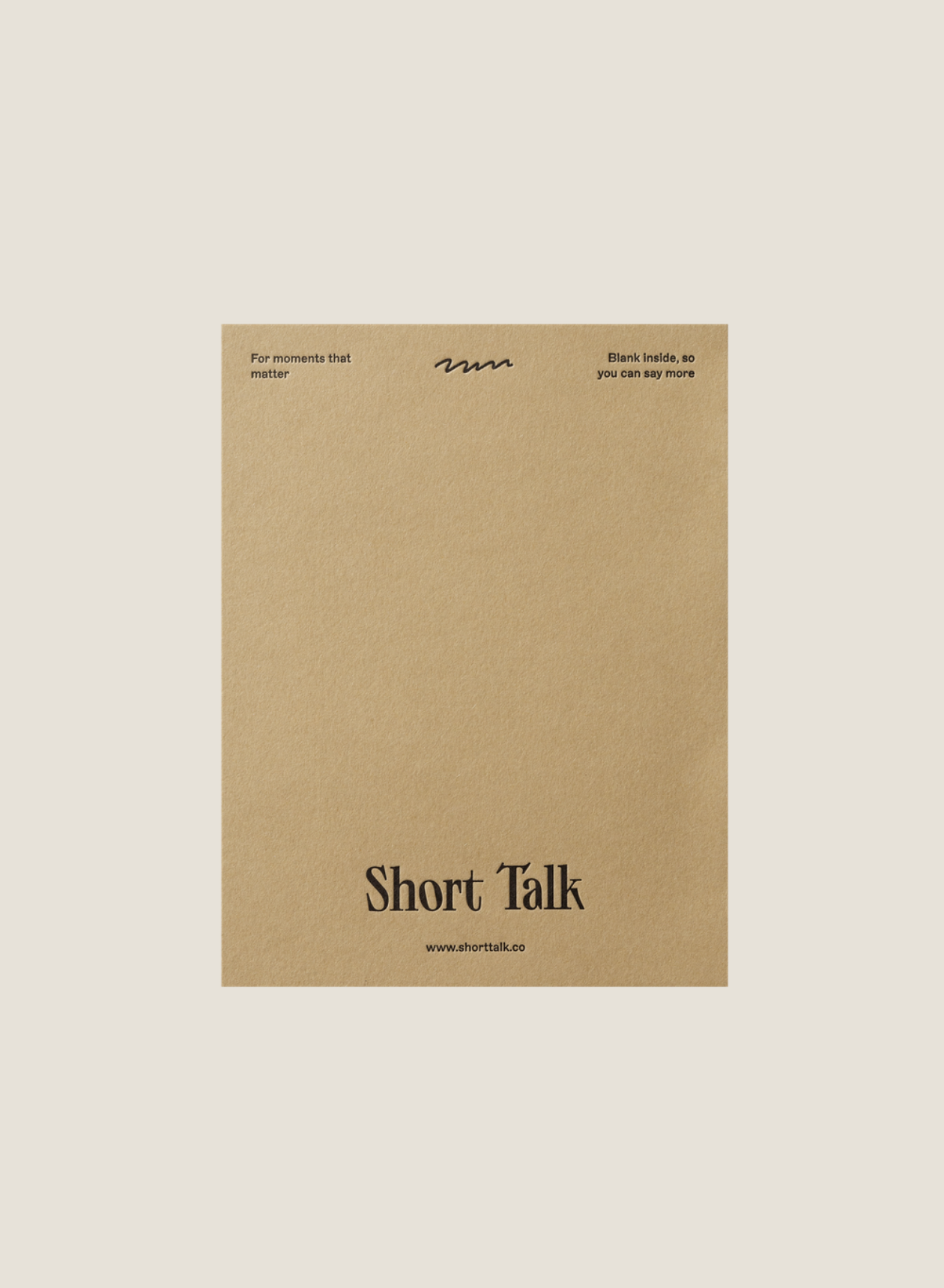 THIS MUST BE THE PLACE - SHORT TALK GREETING CARD