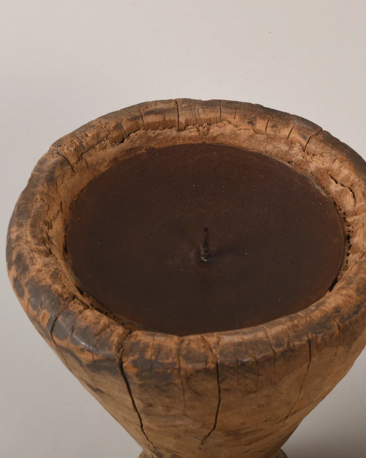 TIMBER CANDLE STANDS WITH IRON CUP