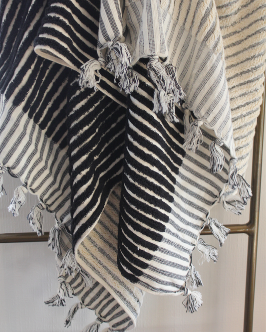 WANDERER STRIPE TOWEL - BLACK
