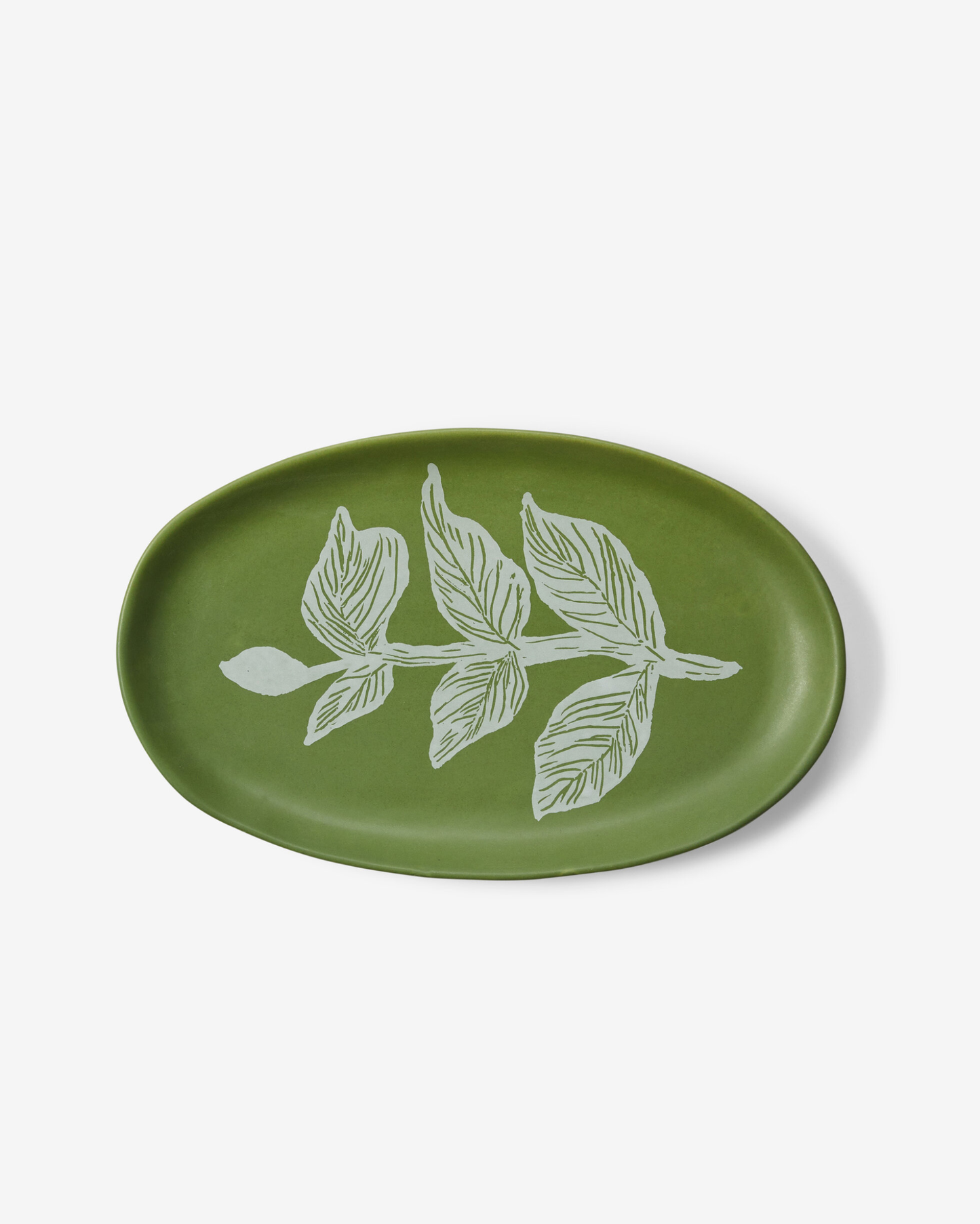 VINES OVAL PLATE - GREEN
