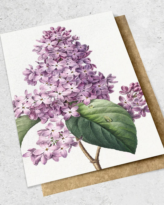 VINTAGE BOTANICAL LILAC GREETING CARD