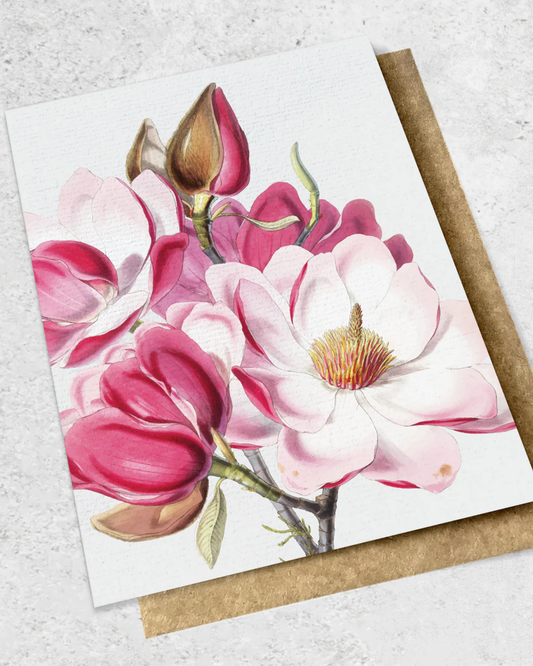 VINTAGE BOTANICAL MAGNOLIA -GREETING CARD
