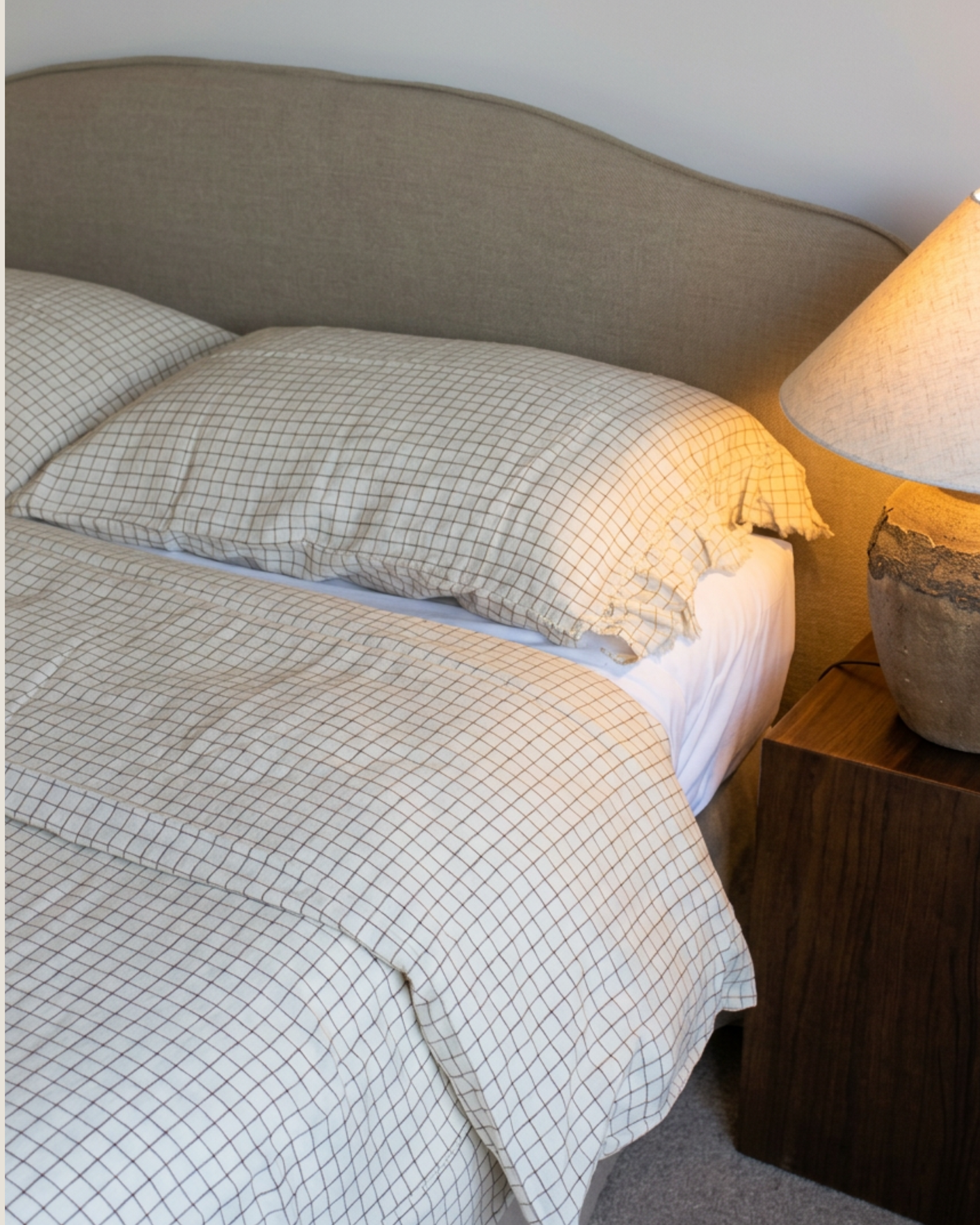 LE LIN DUVET - CINNAMON GRID