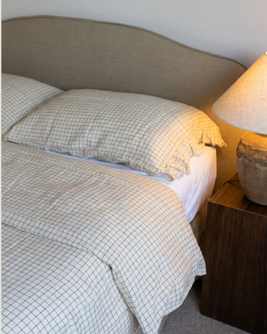 LE LIN DUVET - CINNAMON GRID