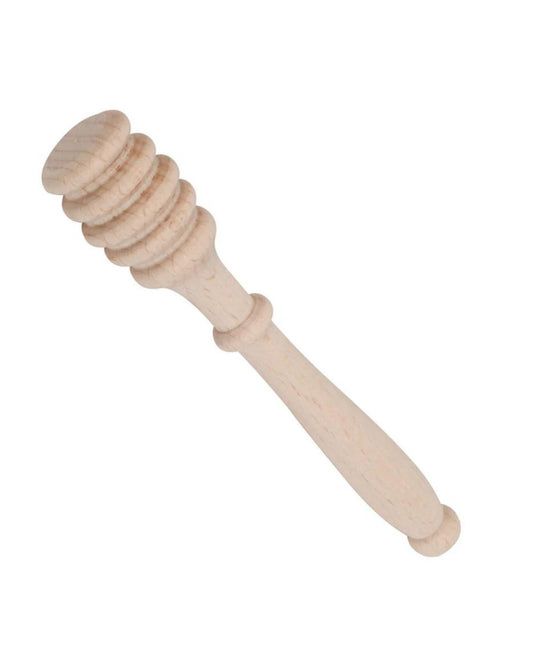 The Saison HONEY SPOON features a smooth handle and a ridged top, ideal for drizzling runny honey, and is presented isolated on a white background.