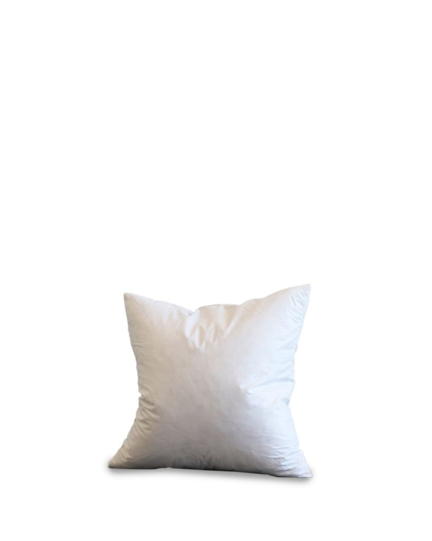 The Hawthorne INNER 45x45, a basic white square pillow with a feather interior, is set against a pristine white backdrop, achieving a minimalistic and clean aesthetic.