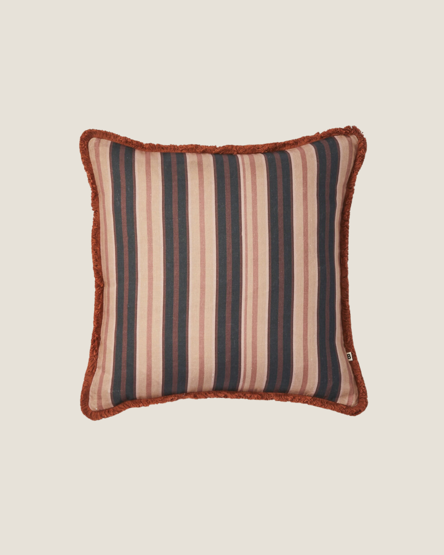 SUITING STRIPE CUSHION - BLACK TAN 60CM