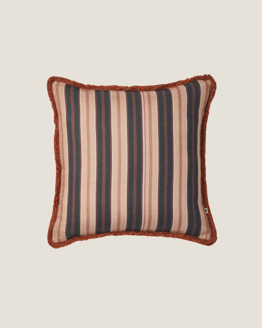 SUITING STRIPE CUSHION - BLACK TAN 60CM