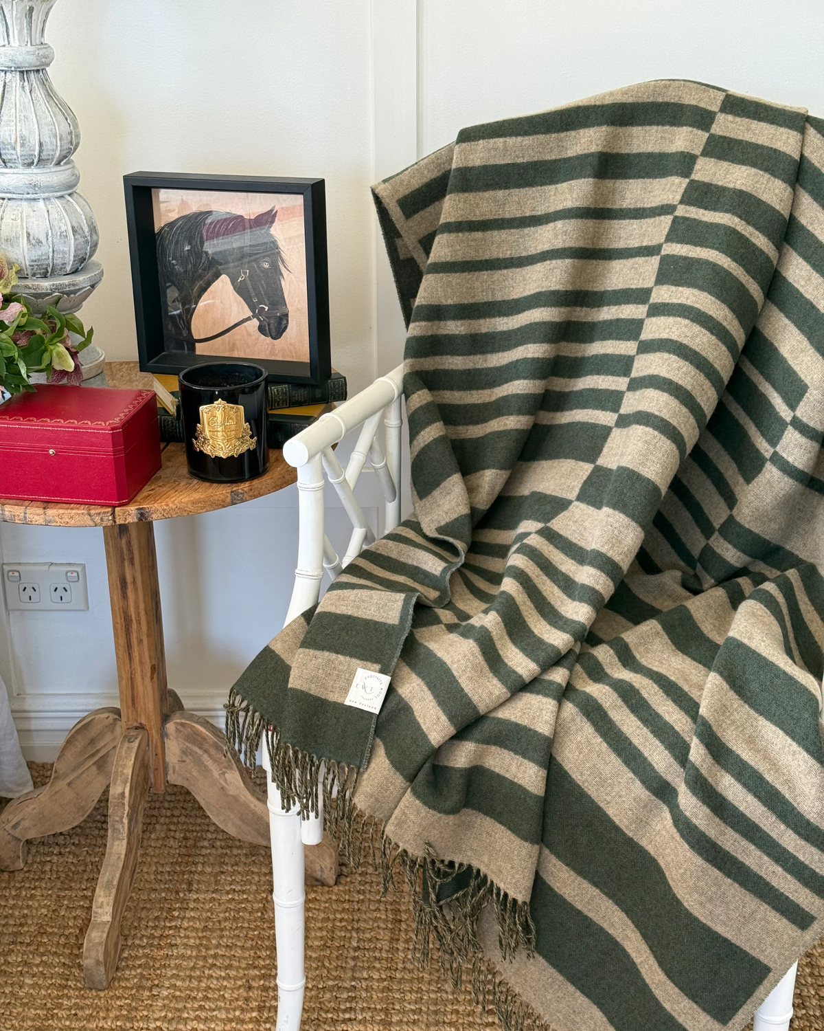 ARBORETUM HERITAGE GREEN 100% MERINO THROW