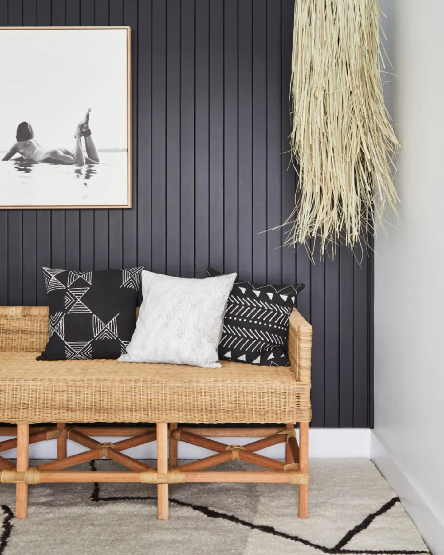 MALAWI CANE BALCONY BENCH - NATURAL