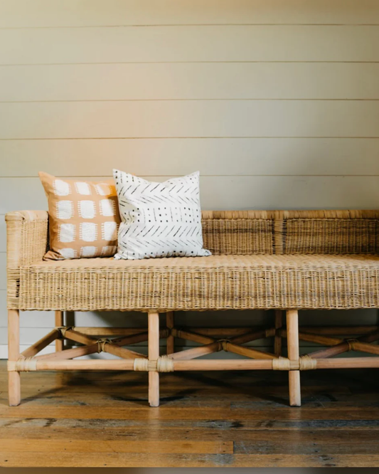 MALAWI CANE BALCONY BENCH - NATURAL