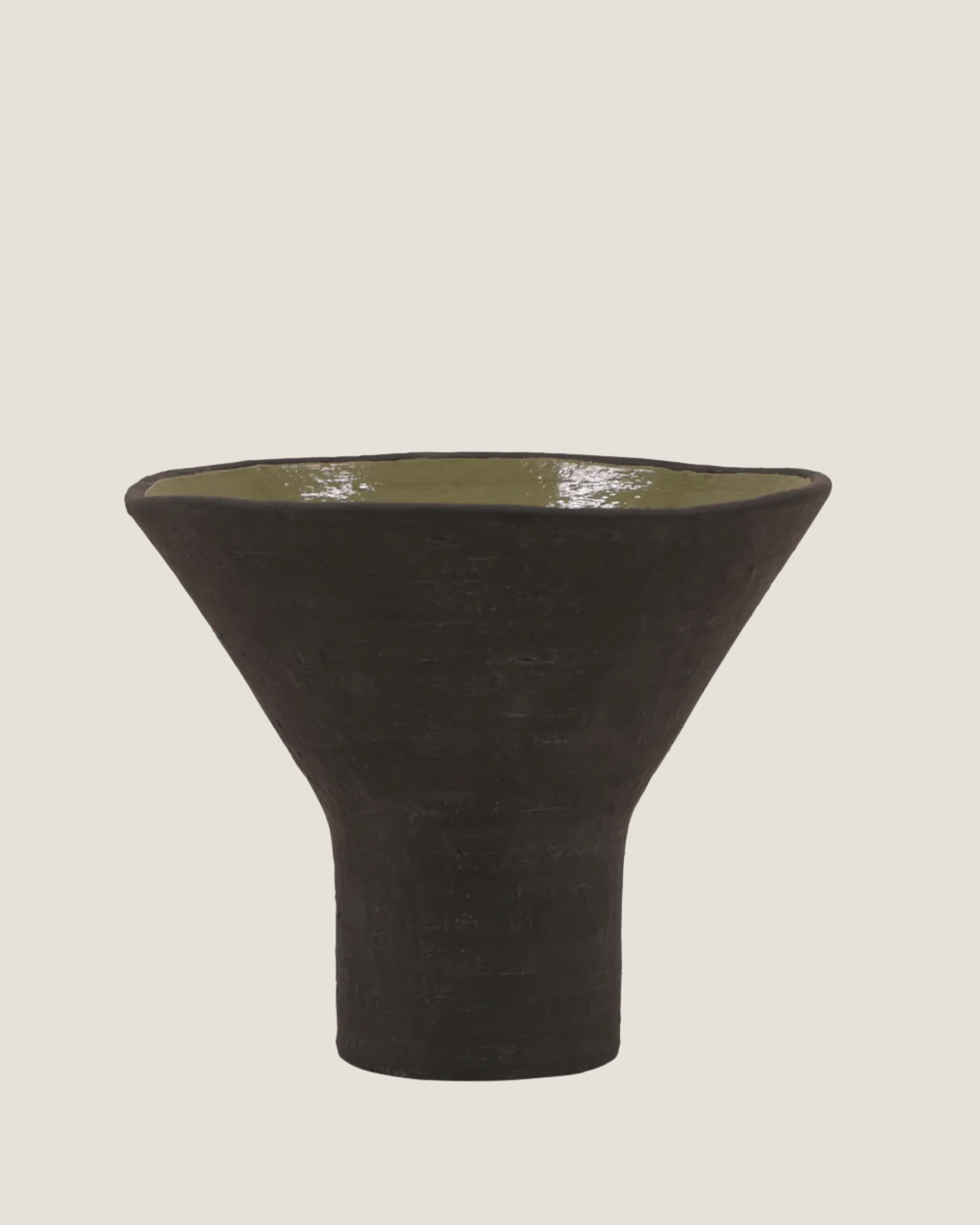 BALISE SHORT WIDE MOUTH VASE - BLACK/GREEN