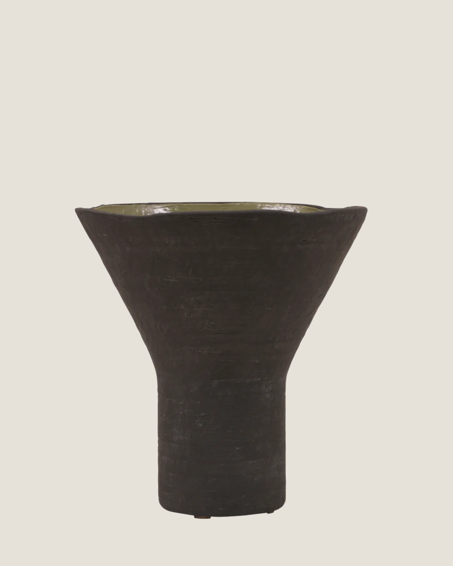 BALISE WIDE MOUTH TALL VASE - BLACK/GREEN