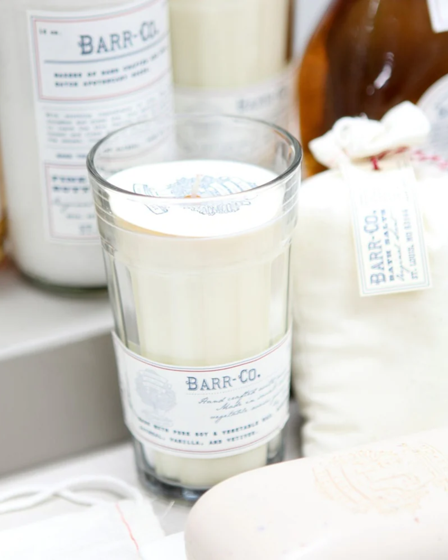 BARR - CO MILK GLASS CANDLE