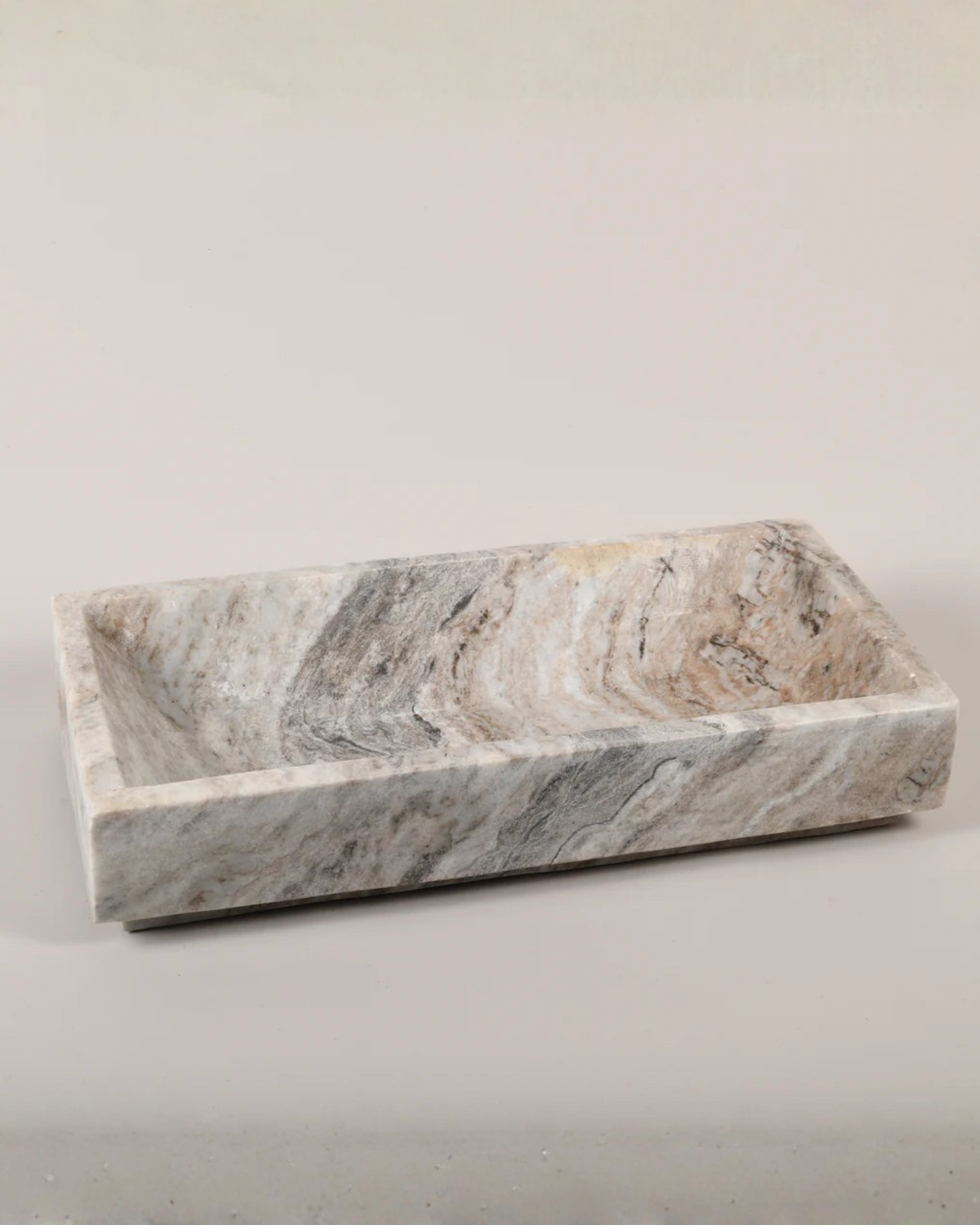 BEIGE RECTANGLE MARBLE DISH