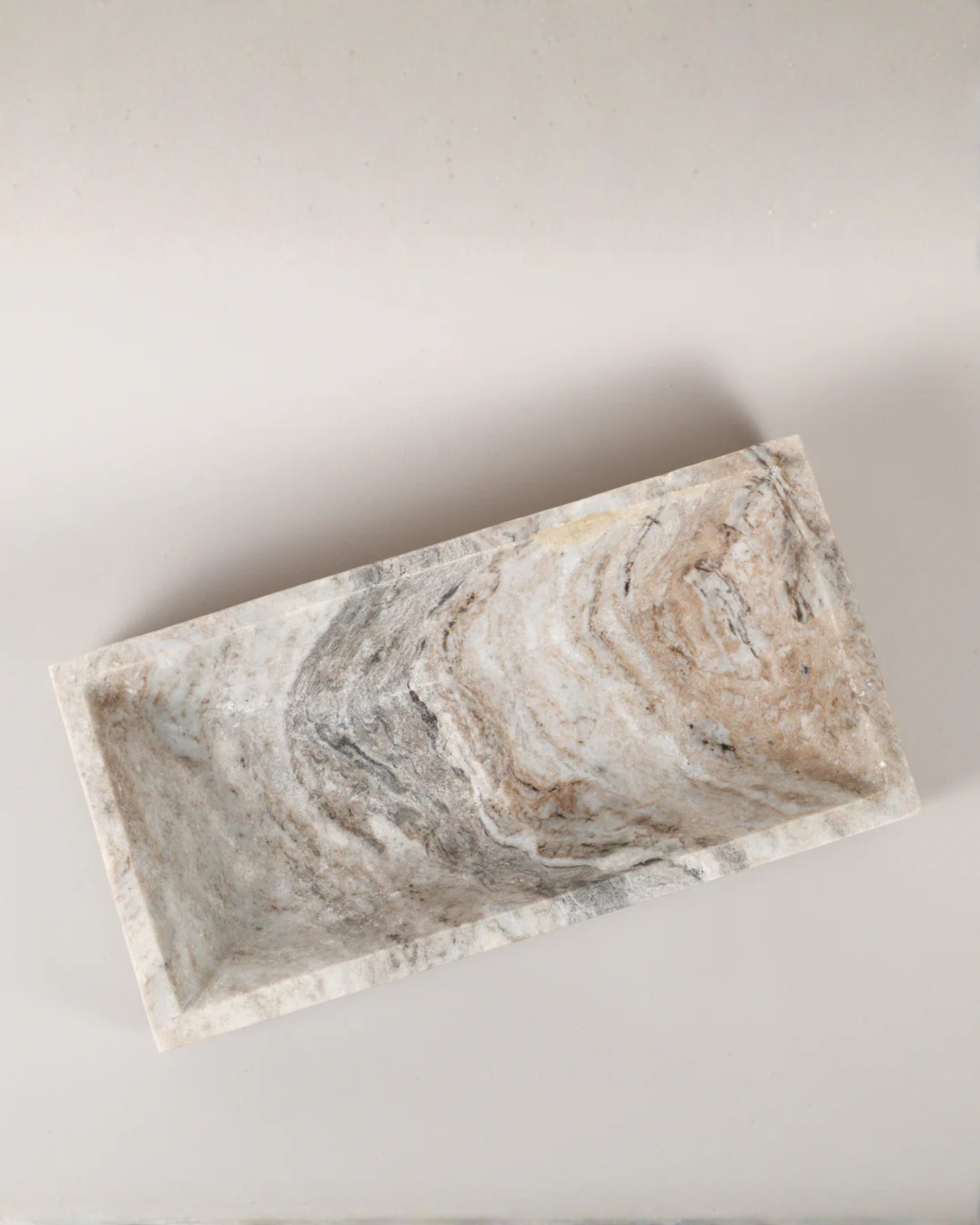 BEIGE RECTANGLE MARBLE DISH/BOWL