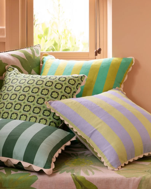 BONNIE AND NEIL - BIG STRIPE CUSHION - MINT