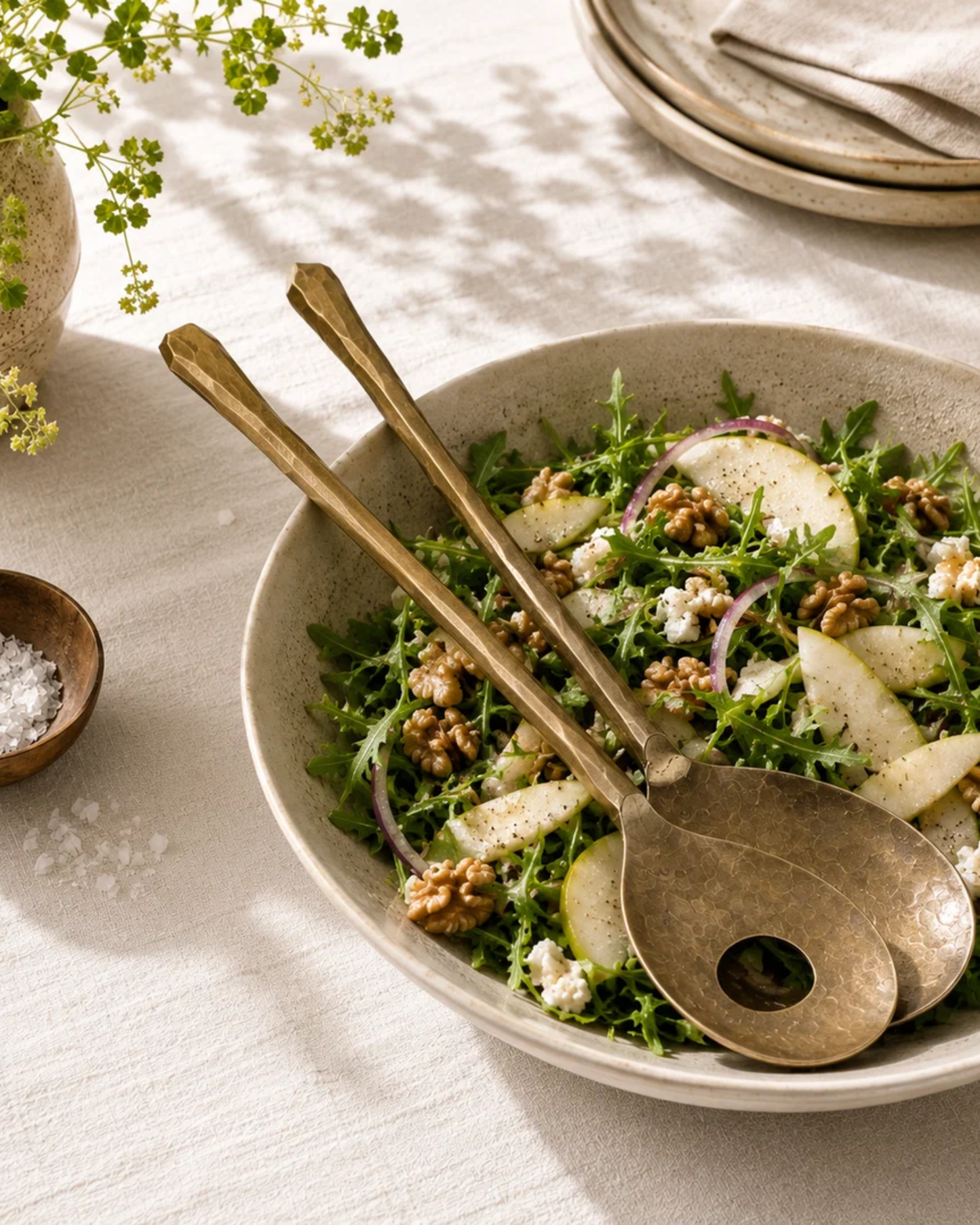 BRASS MODERN SALAD SET