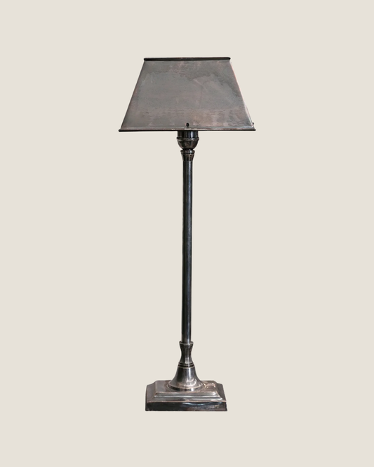 BROOKLYN BRUSHED PEWTER - LAMPBASE WITH METAL SHADE