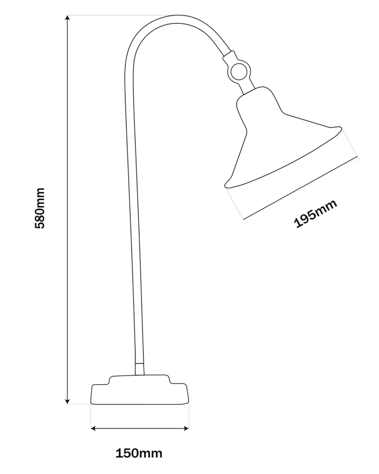 BUREAU DESK LAMP IN BRASS & BLACK FINISH