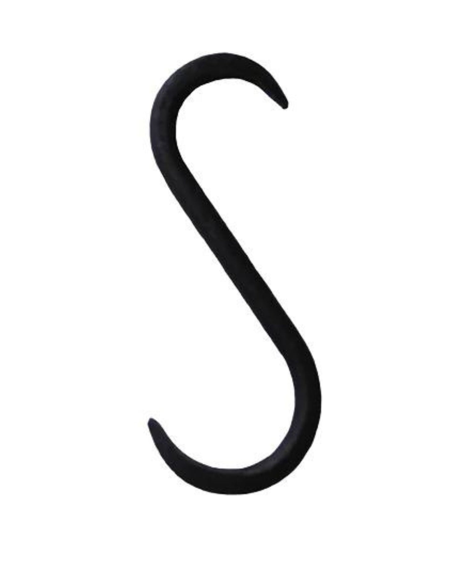 A Society Ink BUTCHERS S HOOK (4PK), featuring a hand-touched blackened iron finish, rests on a white background.