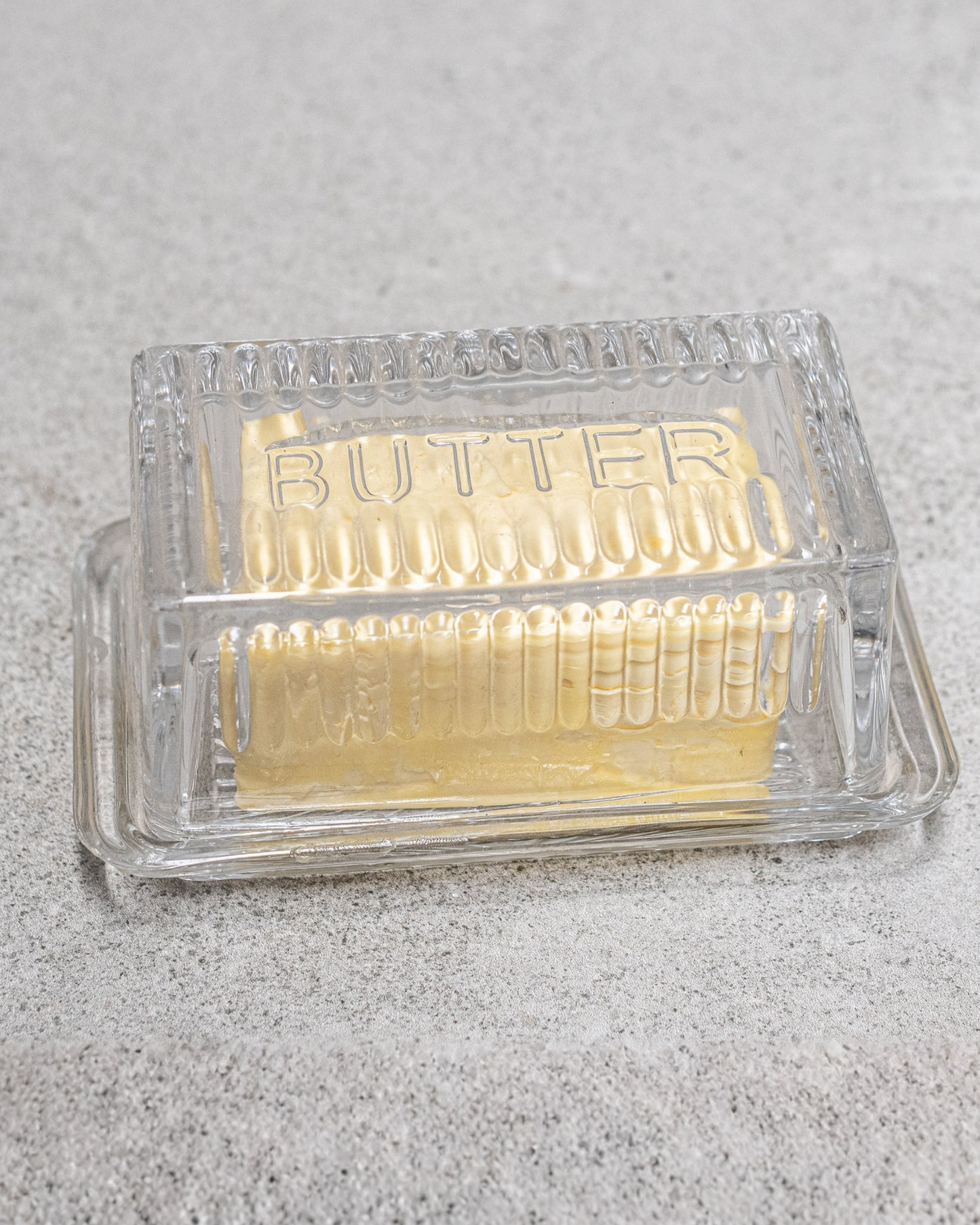 GLASS BUTTER DISH