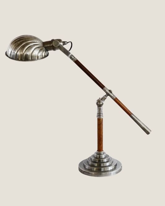 CLAM DESK LAMP - PEWTER ANTIQUED FINISHED &
