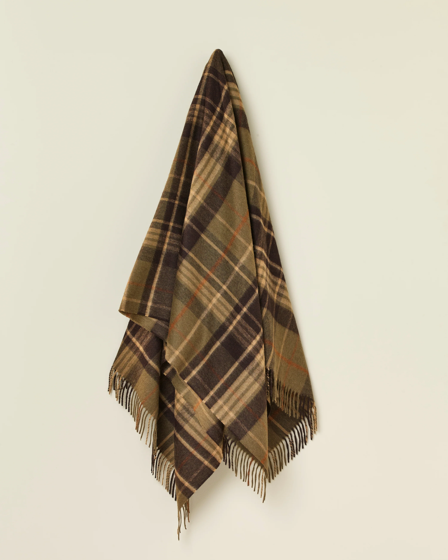Estate Plaid 100% Merino Throw - Olive