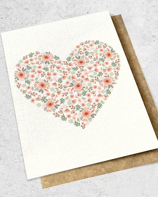 FLORAL HEART GREETING CARD